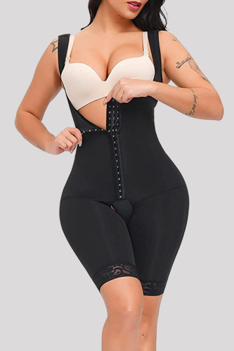 Black Fashion Sexy Solid Patchwork Bustiers