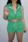 Green Casual Solid Split Joint Hooded Collar Sleeveless Two Pieces