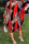 Red Fashion Casual Print Hollowed Out Half A Turtleneck Long Sleeve Dresses