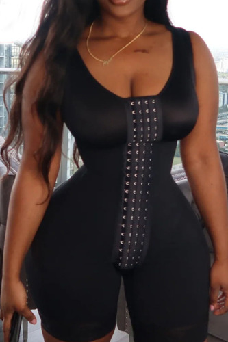 Black Sexy Solid Patchwork Sports
