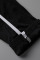 Black Sexy Sportswear Solid Split Joint Zipper Collar Skinny Jumpsuits
