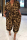 Khaki Casual Print Patchwork Buckle Turndown Collar Loose Jumpsuits