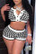Black Fashion Casual Plaid Print Patchwork O Neck Plus Size Two Pieces