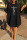Black Casual Print Patchwork Flounce O Neck Straight Plus Size Dresses