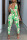 Green Sexy Print Patchwork Backless Halter Skinny Jumpsuits