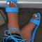 Apricot Fashion Casual Bandage Split Joint Solid Color Square Shoes
