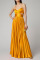 Yellow Celebrities Elegant Solid Split Joint Fold Spaghetti Strap Straight Dresses