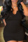 Black Sexy Casual Plus Size Solid Basic O Neck Vest Dress