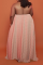 Apricot Fashion Dot Split Joint Halter Straight Plus Size Dresses
