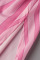 Pink Casual Elegant Print Split Joint V Neck Straight Dresses