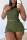 Army Green Sexy Solid Patchwork Draw String Fold O Neck Short Sleeve Two Pieces