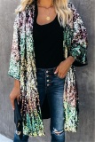 Multicolor Fashion Casual Flare Sleeve Coat