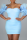 Baby Blue Sexy Solid Mesh Off the Shoulder Pencil Skirt Dresses