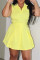 Yellow Fashion Casual Solid Basic Peter Pan Collar Sleeveless Two Pieces