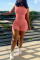 Watermelon Red Sexy Casual Solid Vests O Neck Sleeveless Two Pieces