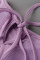Purple Fashion Sweet Solid Split Joint Asymmetrical O Neck Tops