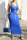 Blue Fashion Sexy Print Bandage Backless U Neck Sleeveless Dress Dresses