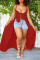 Red Sexy Solid Bandage Split Joint Asymmetrical Spaghetti Strap Straight Dresses