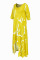 Tangerine British Style Print Split Joint Asymmetrical O Neck Irregular Dress Dresses