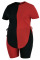 Black Red Casual Solid Bandage Split Joint Asymmetrical O Neck Plus Size Two Pieces
