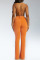 Orange Sexy Casual Solid Backless Vests Spaghetti Strap Sleeveless Two Pieces