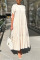 Apricot Casual Solid Patchwork Fold O Neck A Line Dresses