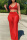 Red Sexy Casual Solid Vests Pants V Neck Sleeveless Two Pieces