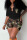 Black Casual Print Camouflage Print Patchwork V Neck Short Sleeve Two Pieces