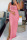 Pink Fashion Sexy Print Slit Square Collar Sling Dress