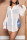 White Casual Solid Patchwork Buckle See-through Turndown Collar Tops