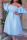 Sky Blue Elegant Solid Patchwork Off the Shoulder Evening Dress Dresses