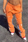 Orange Fashion Casual Sportswear Letter Print Patchwork Regular Mid Waist Trousers