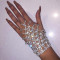 Silver Fashion Geometric Patchwork Hollowed Out Rhinestone Bracelets