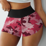 Red Casual Sportswear Print Camouflage Print High Waist Pencil Full Print Bottoms