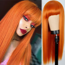 Orange Fashion Casual Solid Patchwork Wigs