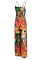Fuchsia Sexy Print Split Joint Slit Spaghetti Strap Straight Jumpsuits