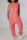 Rose Red Casual Solid Patchwork V Neck Straight Jumpsuits
