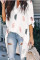 White Pink Fashion Casual Print Solid Patchwork V Neck Tops