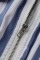 Blue Casual Striped Print Split Joint Zipper Strapless Regular Jumpsuits