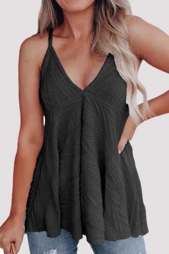 Black Sexy Casual Solid Backless V Neck Tops