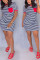 Red Sexy Fashion Cap Sleeve Short Sleeves O neck Step Skirt skirt Patchwork Pocket Print Strip