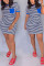 Yellow Sexy Fashion Cap Sleeve Short Sleeves O neck Step Skirt skirt Patchwork Pocket Print Strip