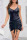 Black Sexy Solid Patchwork Draw String Fold Spaghetti Strap One Step Skirt Dresses