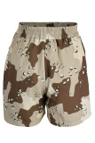 Camouflage Casual Print Camouflage Print Patchwork Straight High Waist Straight Full Print Bottoms