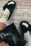 Black Fashion Casual Patchwork Solid Color With Bow Round Comfortable Shoes