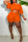 Tangerine Casual Solid Hollowed Out Patchwork O Neck Straight Jumpsuits