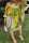 Green Fashion Casual Print Hollowed Out Half A Turtleneck Long Sleeve Dresses