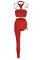 Red Sexy Solid Hollowed Out Patchwork Asymmetrical Halter Sleeveless Two Pieces