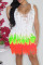 Tangerine Red Sexy Solid Tassel Patchwork Asymmetrical Swimwears Cover Up
