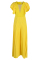 Yellow Fashion Casual Solid Patchwork O Neck Regular Jumpsuits (Without Belt)